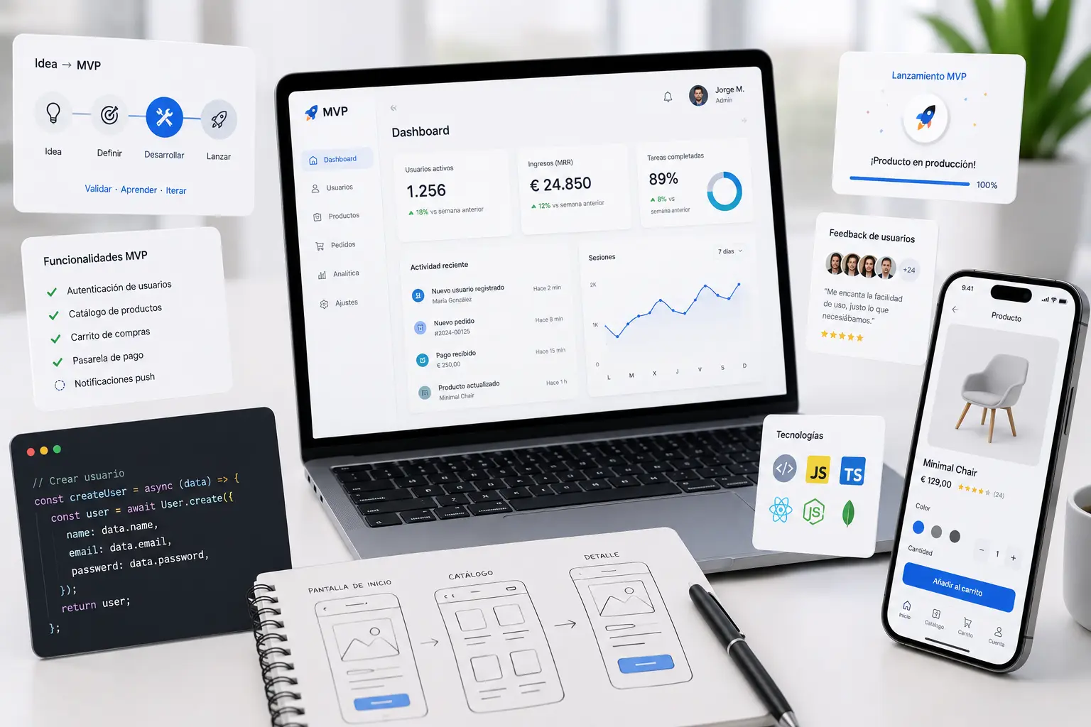 Desarrollo de MVP para startups y nuevos productos digitales