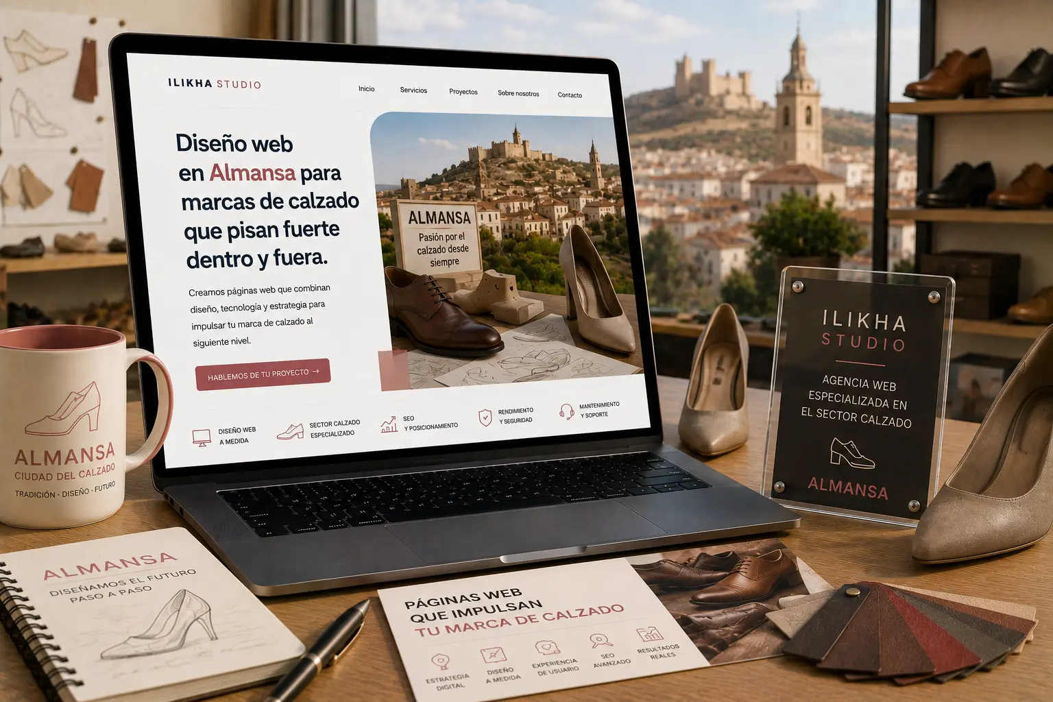 Diseño web en Almansa para empresas de calzado, vino e industria