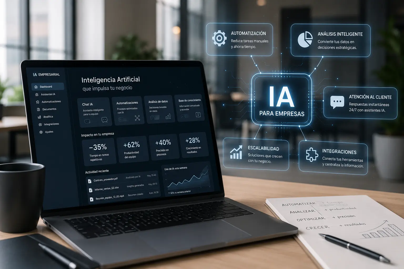 Integración de inteligencia artificial para empresas por Ilikha Studio