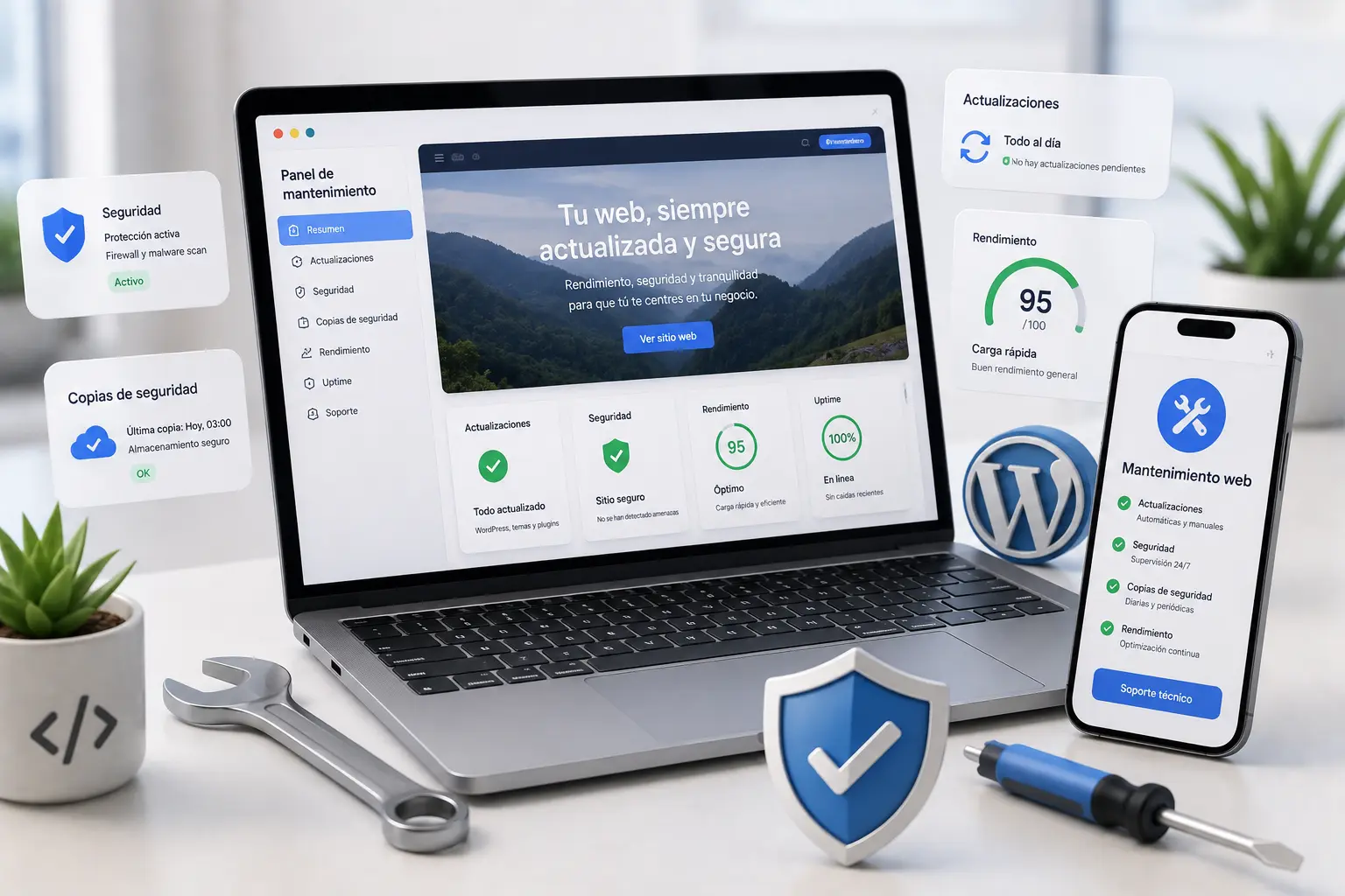 Servicio profesional de mantenimiento web y monitorización