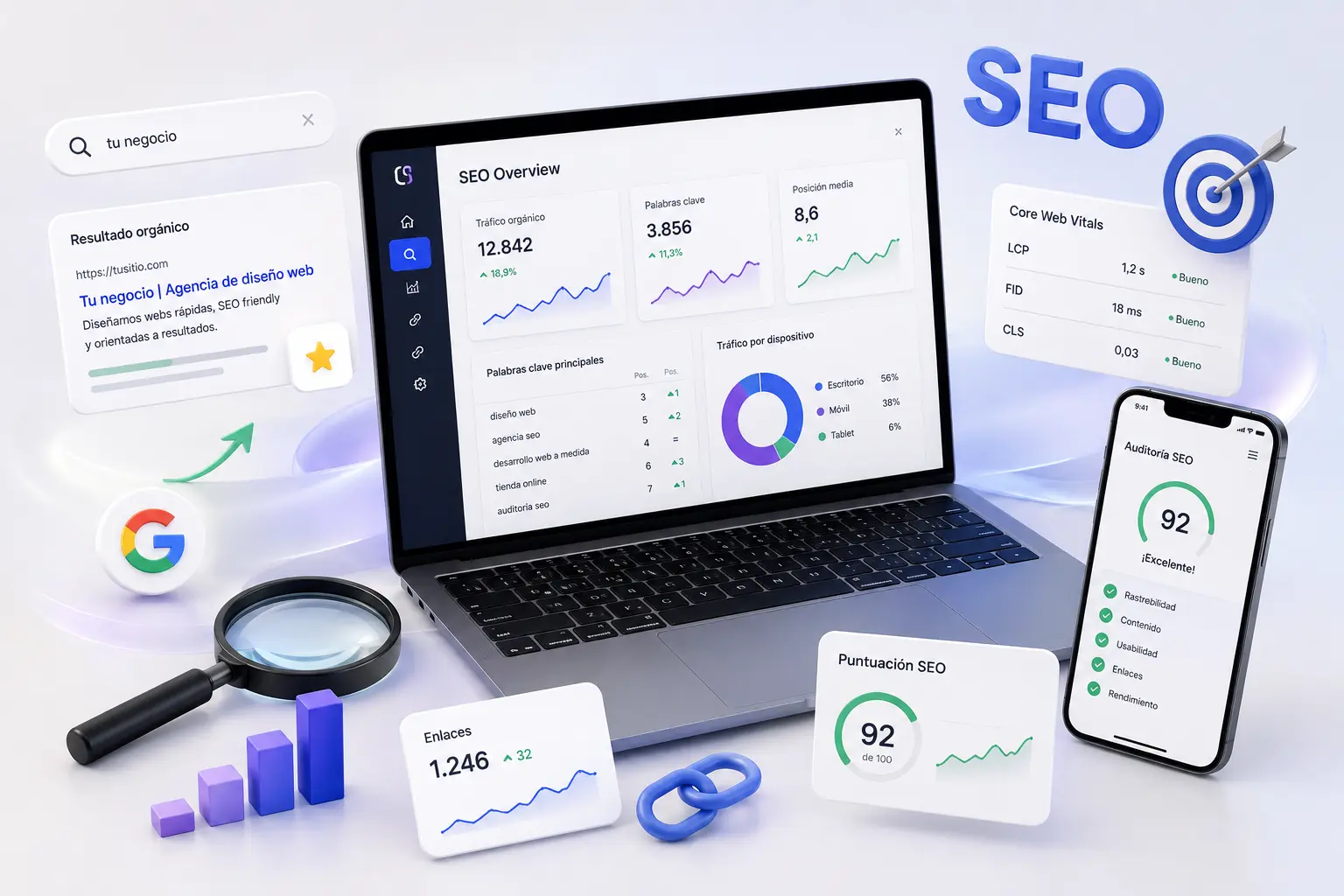 Estrategia de posicionamiento SEO en Google desarrollada por Ilikha Studio